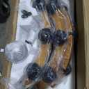 Rustic 12 Light Wagon Wheel Chandelier, Round Wood Pendant Light with Seeded Glass Shade, Rustic Light Fixtures for Dining Room Kitchen Island Foyer Entryway