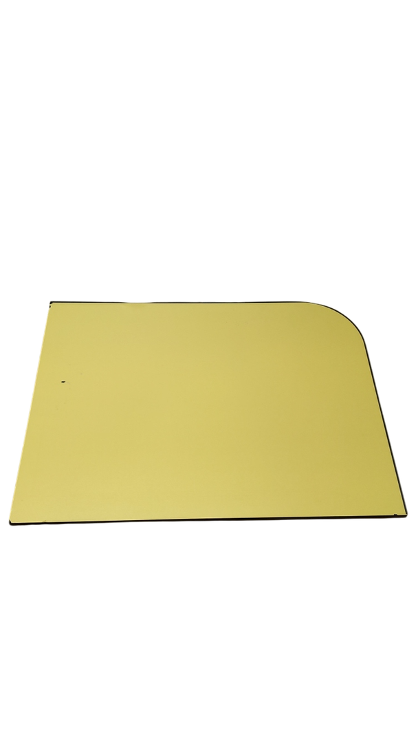 Yellow Corner Floating Shelf with One Round Corner, 31.5" x 24"