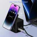 USB C Laptop Docking Station with MagSafe Charger Stand, 9 in 1 USB C Hub Multiport Adapter with 4K HDMI, 1Gbps Ethernet, 3 USB 3.0, SD/TF, Compatible with MacBook/Dell/HP/Lenovo/iPhone (Black)