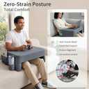 Septsun 26" Extra Wide Lap Desk Pillow - Gaming Reading Pillow & Laptop Lap Desk w/Ergonomic Arm Elbow Support for WFH, Bed, Couch, Floor - Fits 13-17" Laptop, Steam Deck, Switch (Modern Gray, Large)
