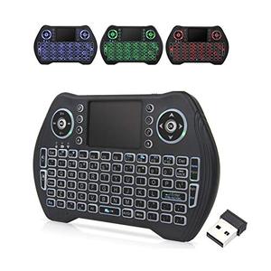 EASYTONE Backlit Mini Wireless Keyboard with Touchpad Mouse Combo Remote Control with Rechargeable Li-ion Battery and Multimedia Keys for Android TV Box HTPC PS3 Smart TV PC X-Box Linux Windows MacOS