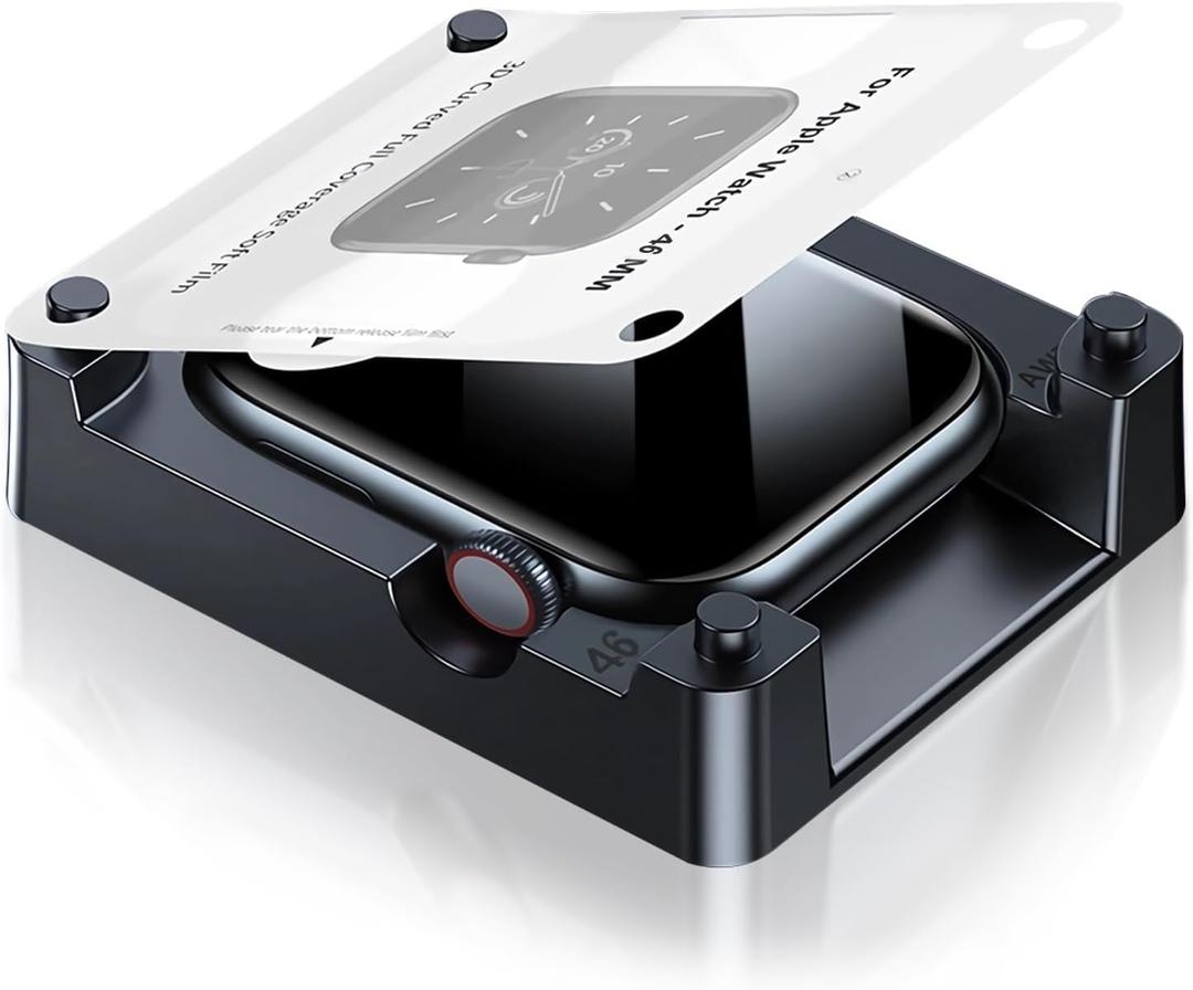 Smiling 6 Pack Screen Protector Compatible with Apple Watch Series 11 (2025)/Series 10 46mm and Easy Installation kit, Self-Healing Anti-Scratch TPU Screen Protector, Bubble Free, Touch Sensitive