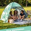 Glymnis Pop Up Beach Tent Beach Shade Tent for 3-4 Persons Sun Shelter UPF 50+ Enclose Zipper Door Portable Easy Up Beach Tent, 86.6 x 74.8 x 53.1 inches