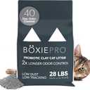 Boxie Probiotic Cat Litter, 40 Day Odor Control, Clumping Clay Kitty Litter, Odor Eliminating Probiotics, Dust-Free, No Fragrances No Fillers, 28 lb