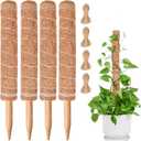 49 inch Tall Moss Pole for Plants, SproutMaven 4 Pieces of 16 Inch Monstera Moss Pole kit for Indoor Outdoor Climbing Plants Lianas to Grow Upwards