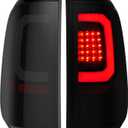 LED Tail Lights Compatible for 2008-2016 Ford F250 F350 F450 Super Duty, Smoked Lens White C-Type Tube Rear Brake Lamps OE Replace FO2800208 FO2801208