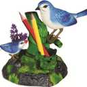 Haktoys Singing Chirping Birds with Penholder and Mini Drawer - Battery Operated Realistic Bird Motion & Sound (Batteries Included) Great Office Desk and Room Accessory