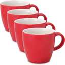 FORLIFE Uni Espresso/Oolong Tea Cup (Set of 4), 3.5 oz., Red