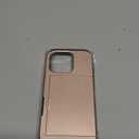 ATRAING Compatible with iPhone 16 Pro Case with Card Holder Dual Layer Heavy Duty Protective Shockproof Hidden Card Slot Slim Wallet Phone Cover for 16 Pro for Women&Men 6.3 inch Rosegold