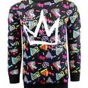 SCREENSHOT BGroup Soft Fleece Modern Crew Neck Sweatshirt B11963-Black/Pop- Medium