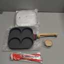 4-Cup Egg Pan, Premium Egg Pans Nonstick, Omelette Pan with Lid , Healthy Egg Frying Pan for Breakfast, Egg Sandwich, Hamburger, Pancake, Egg Skillet Suitable for Gas Stove & Induction Cookware