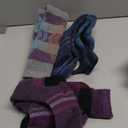 3 Pairs Merino Wool Ski Socks for Womens Mens Thermal Winter Warm Thick Knee High Socks for Skiing Snowboarding (Medium, Blue / Purple / Grey B)