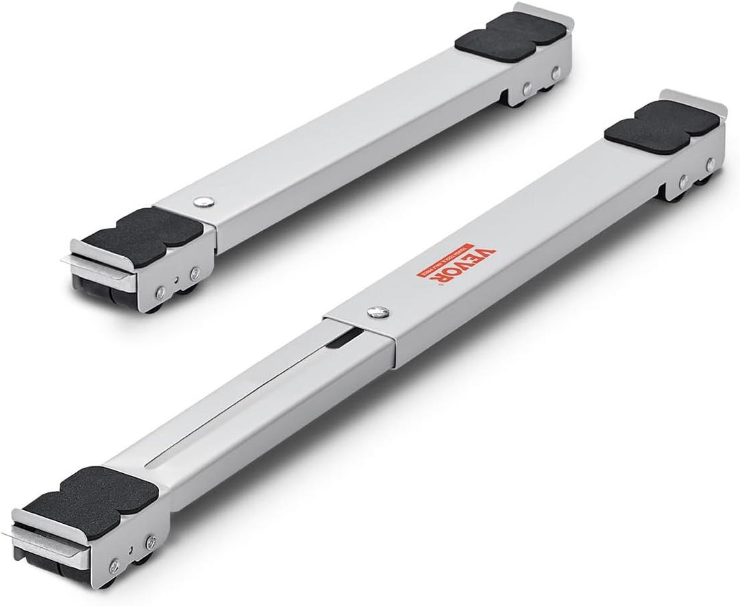 VEVOR Appliance Rollers Heavy Duty, Extendable Appliance Rollers Mobile Washing Machine Base, Mini Fridge Stand Moving Cart for Refrigerators, Dryers, Dishwashers, White