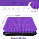 Gel Seat Cushion for Long Sitting, Double Thick Office Desk Home Wheelchair Seat Cushions for Back Hip Sciatica Tailbone Pain Sore Pressure Relief, Gel Cooling Game Chair Pads for Car Truck Driver