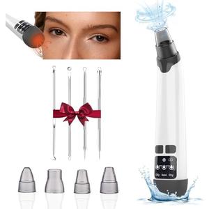 Blackhead Remover Vacuum - Black Head Remover for Face,Blackhead Extractor Tool with 3 Adjustable Suction Levels,4 Probes,USB Interface Type Pore Vacuum,Suitable for Women and Men (White)