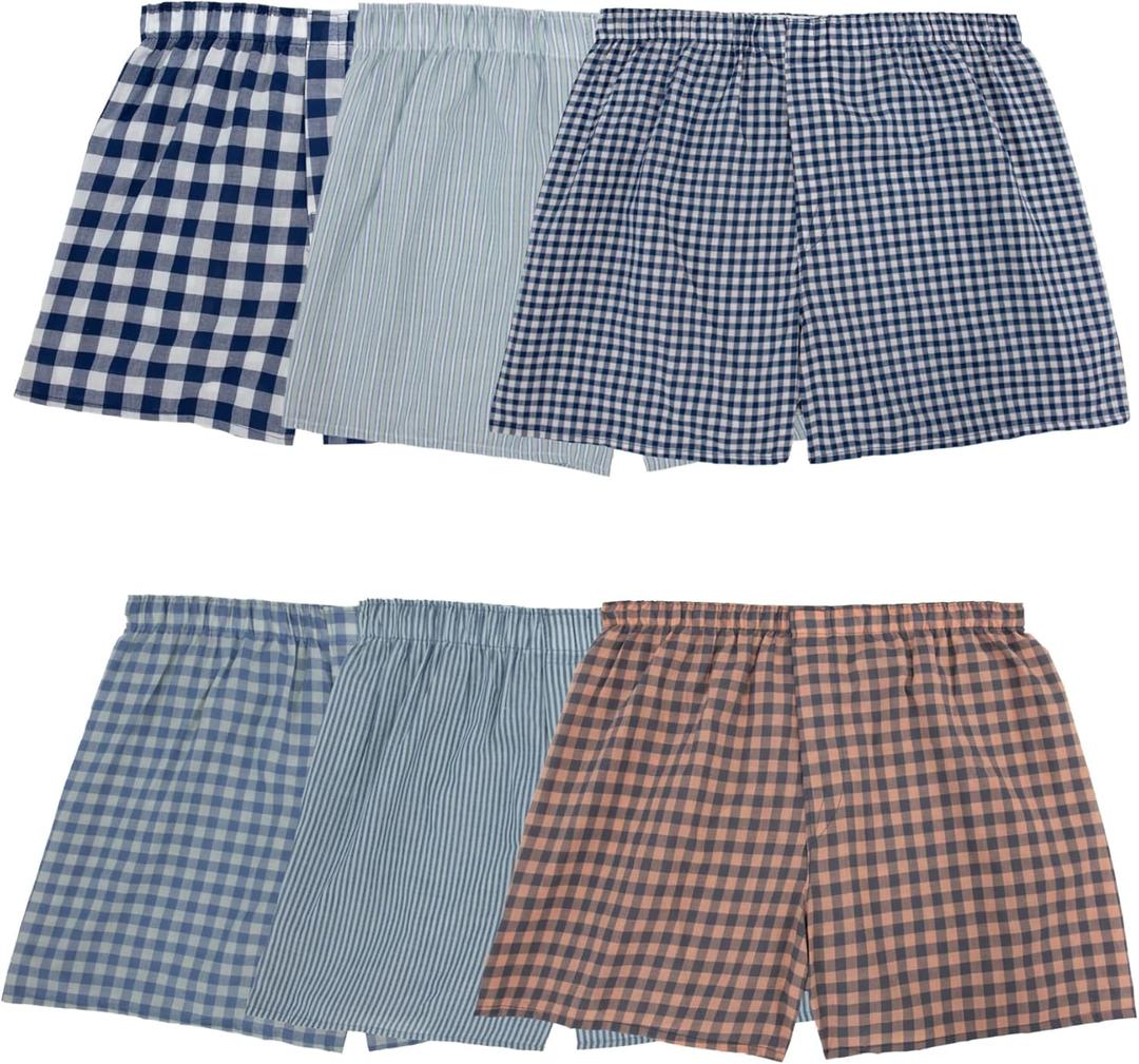 Fruit of the Loom Men's Tag Free Woven Boxer Shorts, Relaxed Fit, Moisture Wicking, Assorted Color Multipacks (Large)