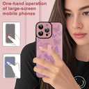 for iPhone 16 Pro Case with Finger Strap Holder, Cute Cool Butterfly Print Pattern Design for Women Girls, Shockproof Anti Scratch Hand Kickstand Protective Cover, Pink