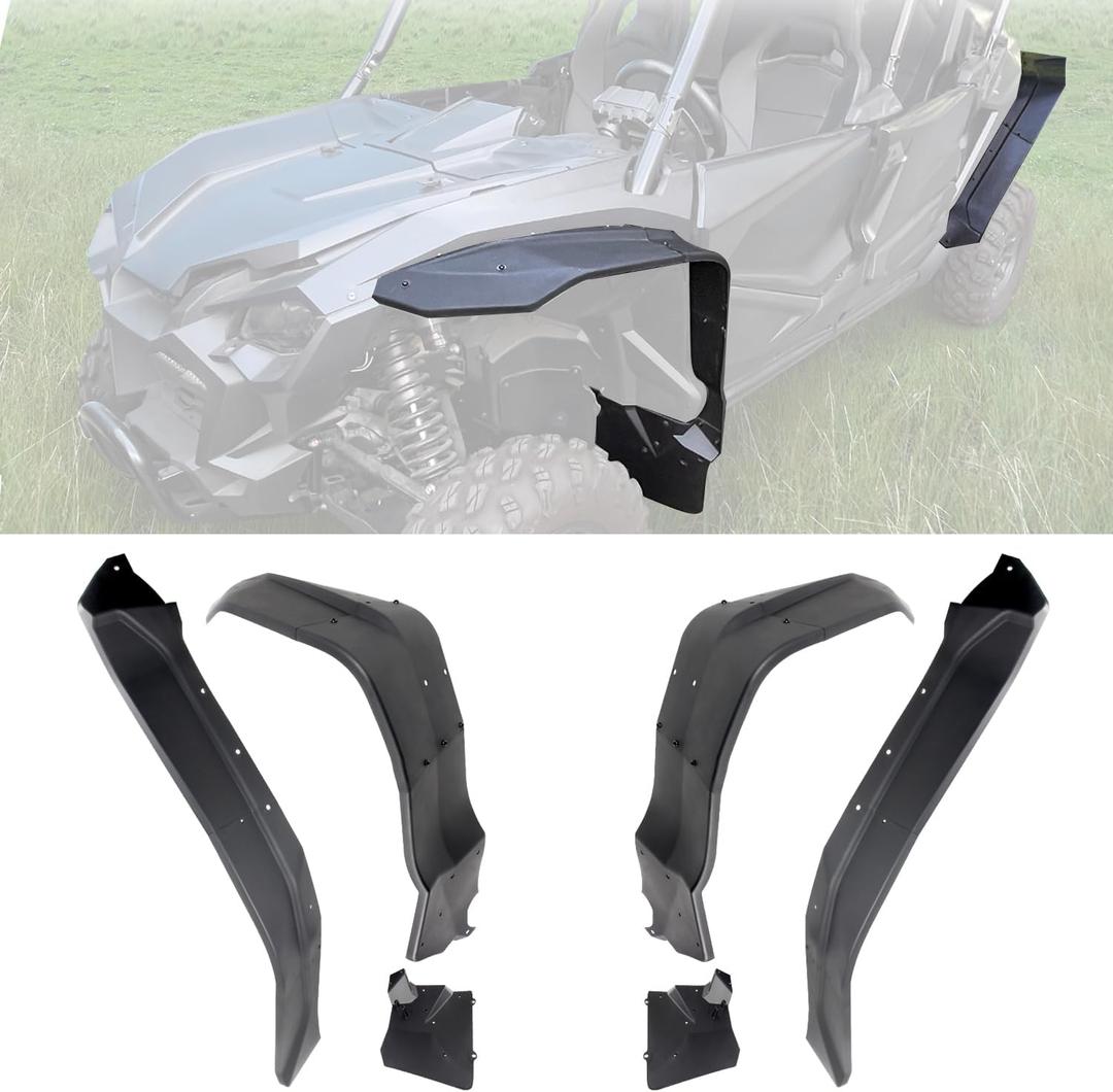 Front & Rear Wider Fender Flares Compatible with 2019-2024 Honda Talon 1000R/ 1000X/ 1000X-4 XXL Accessories Extended Mud Flaps Mud Guards Extension Replacement for 0SF70-HL6-A01