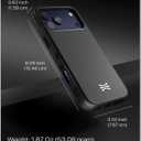 TORU for iPhone 17 Pro Wallet Case with Card Holder, Hidden ID Credit Card Slot Flip Kickstand, Slim Fit Shockproof Heavy Duty Phone Cover with Strap - Black