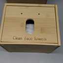 BSSN Face Towel Holder Bamboo Disposable Clean Towels Holder with Cotton Swab Box and 60ct Towels, Wall Mounted & Countertop Skincare Organizer, Bathroom Vanity Storage for Face Tissues & Makeup Pads