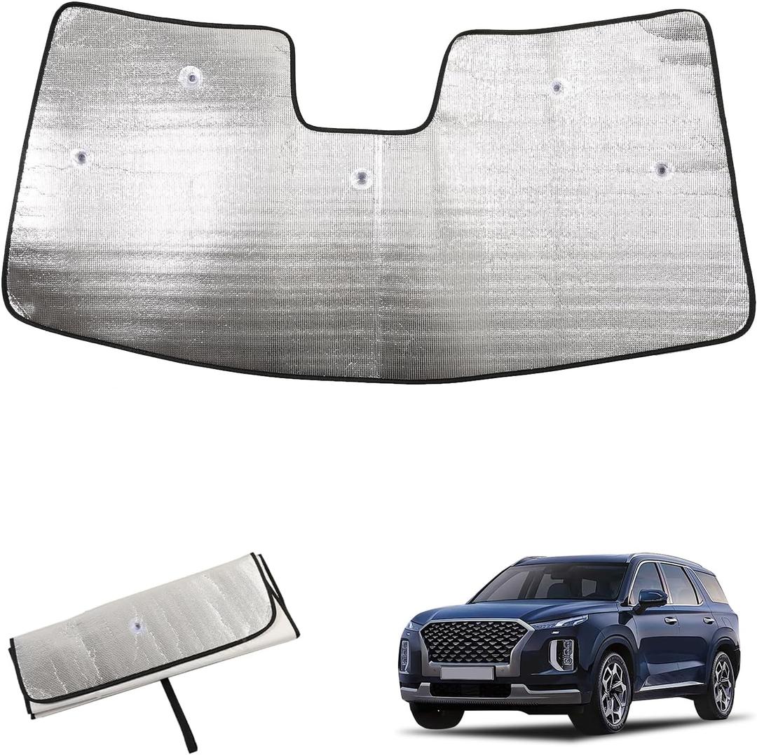Windshield Sunshade Compatible with Hyundai Palisade 2020-2025 Foldable Front Windshield Sun Shade Protector, Block UV Rays Keep Your Car Cooler