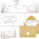 2 x VJQ 24 Floral Thank You Cards with Envelopes, Wildflower Thank You Notes with Envelopes, Assorted Blank Appreciation Cards for Teacher Baby Shower, Bridal Shower, Wedding