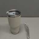 DS 30oz Cream Tumbler Stainless Steel Insulated Travel Mug with Straw Lid Cleaning Brush (30oz Cream)