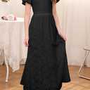 HOSIKA Flower Girls Dress Floral Lace Elegant Dresses for Wedding Party | Vintage, Fully Lined, Crew Neck, Sheer Lace Sleeve, Hollow-Out Waist, A-Line, Back Zipper, Full Length, Long Dress, For 6-13Y
