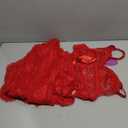 Avidlove Women Sexy Lingerie Set 3 Piece Bra and Panty Sets with Lace Kimono Robe Sleepwear Mesh Nightgown (Small, Red)