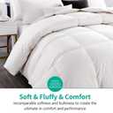 APSMILE Fluffy Down Feather Fibers Comforter King Size, Organic Cotton Cover Down Feather Fibers Duvet Insert for Warm Weather, High Fill Power Lightweight Blanket for Summer (Ivory White, 106x90)