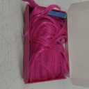 VCKOVCKO Short Bob Wigs Rose Hot Pink Wavy Wig With Air Bangs Women's Shoulder Length Wigs Curly Wavy Synthetic Cosplay Wig Pastel Bob Wig for Girl Colorful Wigs(12", Hot pink)