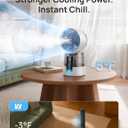 DREO TurboCool Misting Fan 516, 5 Drop Cooling Fans that Blow Cold Air, 150+30 Omni-directional Oscillating, Evaporative air cooler, 26 ft/s Wind, Ultrafine Mist, 20dB 6 Speeds 2 Modes, White, 15.7 Inches
