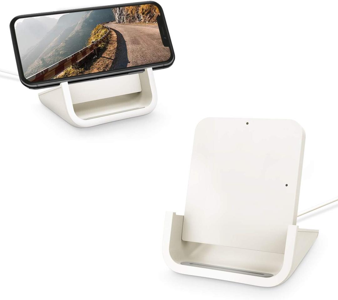 Wireless Charger YUWISS Wireless Charging Stand Cordless Charger 10/7.5/5W Compatible with iPhone 14 13 12/12 /11Pro Max/XR/XS Max/XS/X/8/8Plus Galaxy S22/S21/S9/S9+/S8/S8+ Note (White)