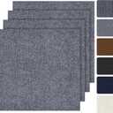 Peel and Stick Carpet Tiles 24x24 Inch, 20 Tiles Large Self Adhesive Carpet Squares, 4.5mm Thick Waterproof Stick On Floor Tiles for Basement, Classroom, Easy DIY Flooring, Light Gray