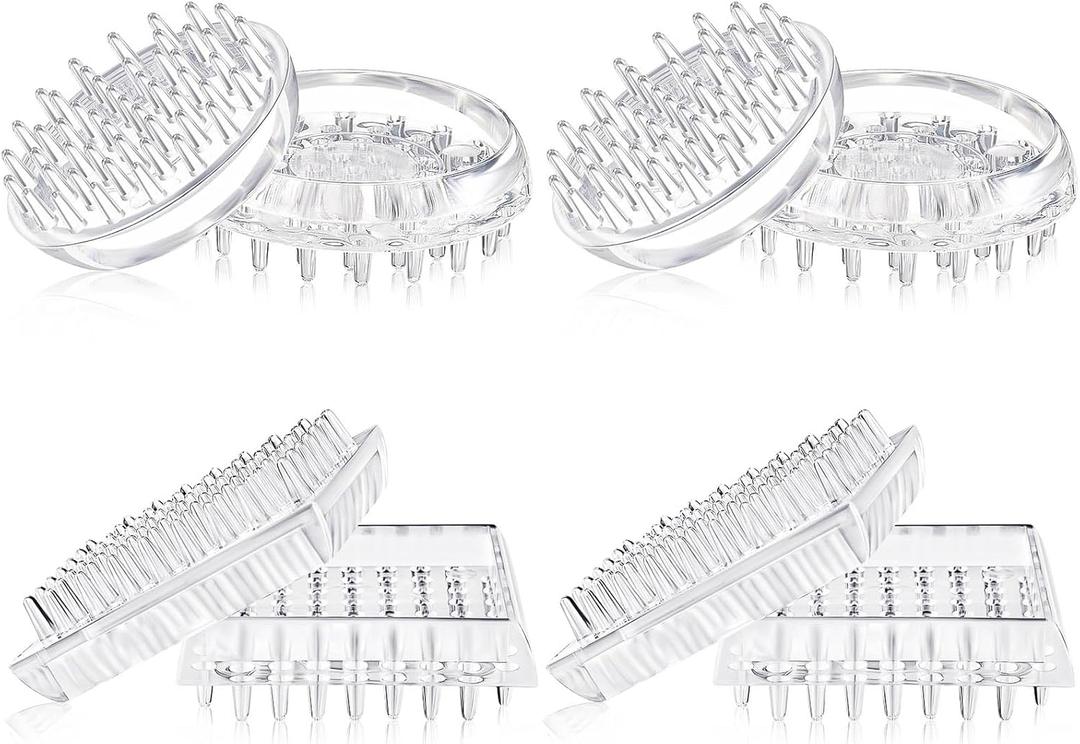 Queekay 8 Pcs Carpet Protector Spiked Plastic Caster Cups Round and Square Comfortable Touch Caster Cup Spiked Furniture Protector for Sofas, Tables, Chairs Offices Bookcases Other
