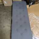 Full Size Platform Bed Frame with Upholstered Headboard, Button Tufted Design, Strong Wooden Slats, No Box Spring Needed, Easy Assembly, Noise Free (Drak Gray)