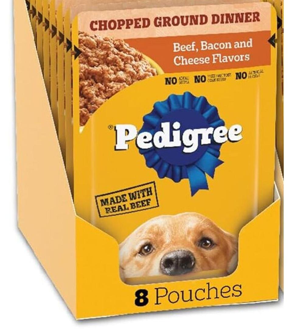Pedigree Chopped Ground Dinner Adult Soft Wet Dog Food 8-Count Beef, Bacon and Cheese Flavors, 3.5 oz Pouches, Best By: 03/2027