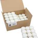 Stonebriar Bulk 96 Pack Unscented Smokeless Long Burning Clear Cup Tea Light Candles with 8 Hour Extended Burn Time, White