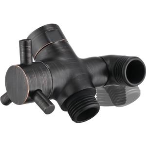 PDPBath Brass 3 Way Shower Arm Diverter Valve for Handheld Shower Head and Fixed Shower Head, G1/2 Universal Connection - Oil Rubbed Bronze
