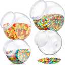 4 Pcs 40/60/80 oz Plastic Candy Jar with Lid for Candy Buffet Large Storage Jar Clear Food Storage Canisters Kitchen Countertop Container for Cookies Snacks Indoor Outdoor