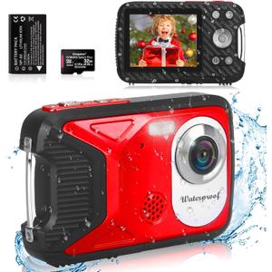 Waterproof Digital Camera with 32GB Card HD 1080P 36MP Underwater Digital Camera for Kids Teens Students Boys Girls(Red) Waterproof Digital Camera with 32GB Card HD 1080P 36MP Underwater Digital Camera for Kids Teens Students Boys Girls(Red)