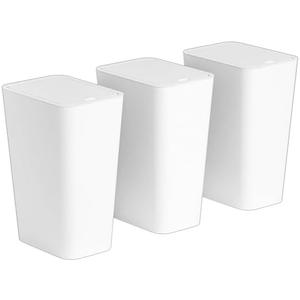 Yieach 12L White Slim Bathroom Trash Can with Lid,3.17 Gallon Pet/Dog Proof Kitchen Trash Can,Rectangle Thin Garbage Can,Covered Waste Basket,Narrow Small Plastic Trashcan for Room,Bedroom,Office,1PCS