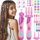 Hair Braiding Machine DIY Hair Salon Toys for Girls with Braider, Beads & Accessories, Kids Hair Styling Tool Toy Set for Girls 3 4 5-12 Years Old (Purple)