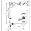 Westbrass D326HBJ-12 25" Bath Waste Assembly with Ball Joint, Tip-Toe Drain and Illusionary Overflow Faceplate, Oil Rubbed Bronze