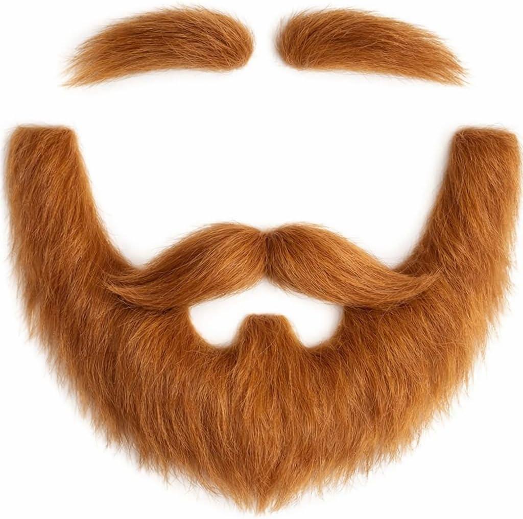 DIY Self Adhesive Fake Mustache Set Fake Beard Material Novelty Mustaches for Costume and Halloween Festival Party