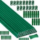 30Sets Garden Stakes Set 120pcs with 14 Inch Plant Sticks and Stake Arms, DIY 4ft 5ft 6ft 7ft 8ft Tomato Stakes, Garden Stakes for Vegetables Tomato Pepper Indoor Outdoor Plants