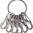Nite Ize - NI-KRGS-11-R3_Silber Key Ring Steel S-Biner, Stainless Steel Key Chain Ring with 6 Stainless Steel Key-Holding S-Biners