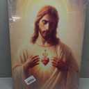 Jesus Sacred Heart Canvas Wall Art Painting Christian Poster Print Divine Mercy Picture Religious Spiritual Wall Decor for Bedroom Living Room 16x24in Framed