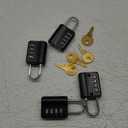 KeeKit Combination Lock, Resettable 4 Digit Combination Padlock with Keys, Waterproof Gate Lock for Locker, Fence, Case, Gym, School and Employee Locker, Toolbox  4 Pack, Black