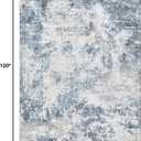 DMOYEST Living Room Area Rugs - 8x10 Abstract Large Soft Indoor Washable Rug Neutral Modern Low Pile Carpet for Bedroom Dining Room Farmhouse Home Office - Blue